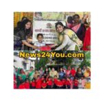 साध्वी जन कल्याण समिति ने ‘मेरी आंगनवाड़ी मेरी जिम्मेदारी’ के तहत बच्चों को वितरित की ड्रेस